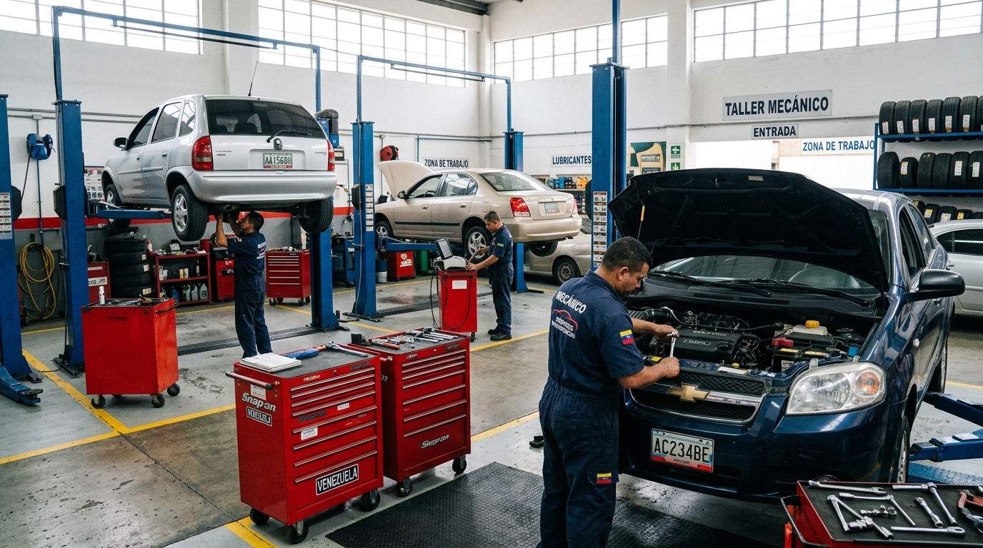 Taller mecánico automotriz moderno para software SISCONTA